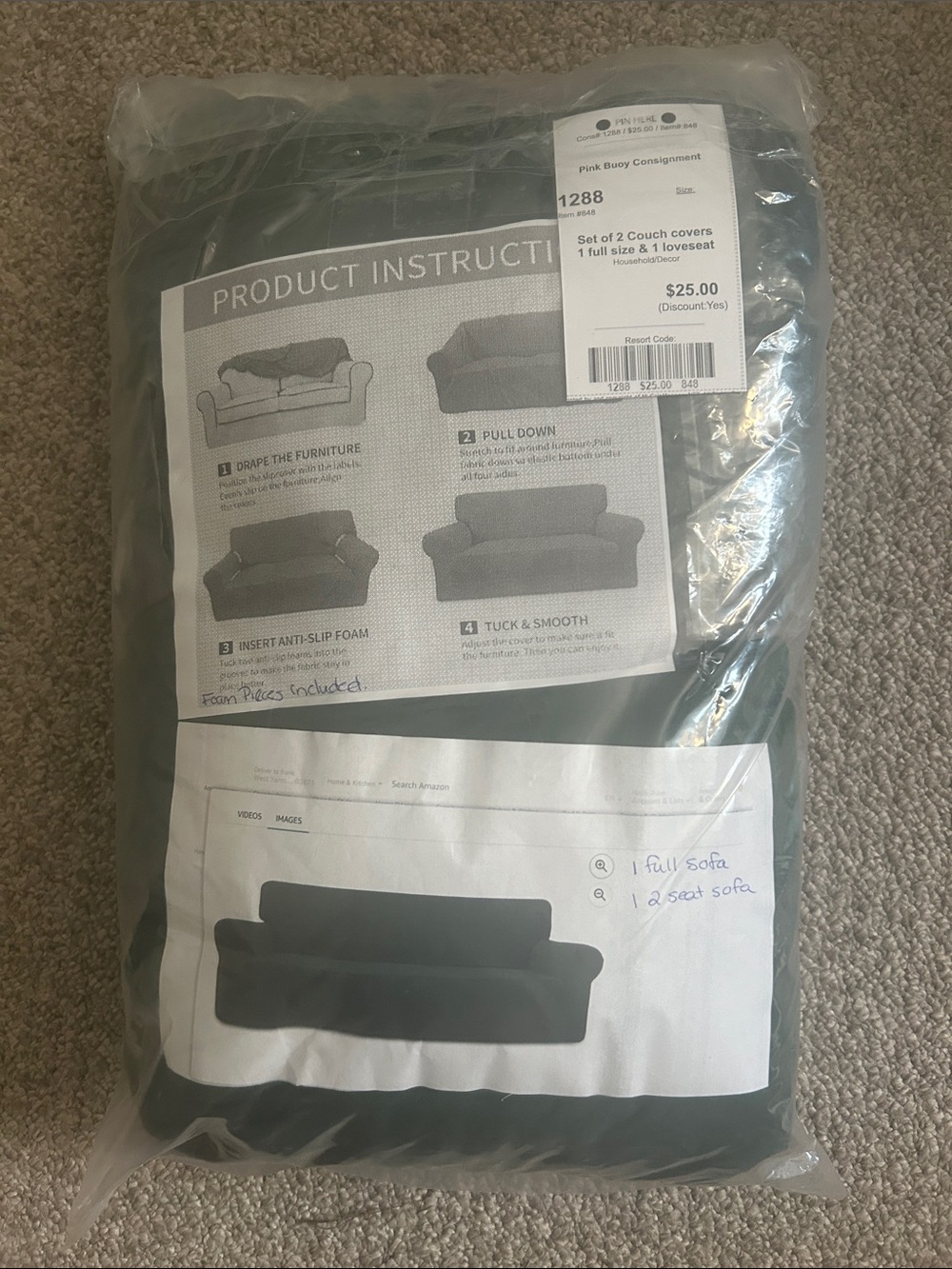 Universal Sofa Slipcover in Dark Green - Home Accents